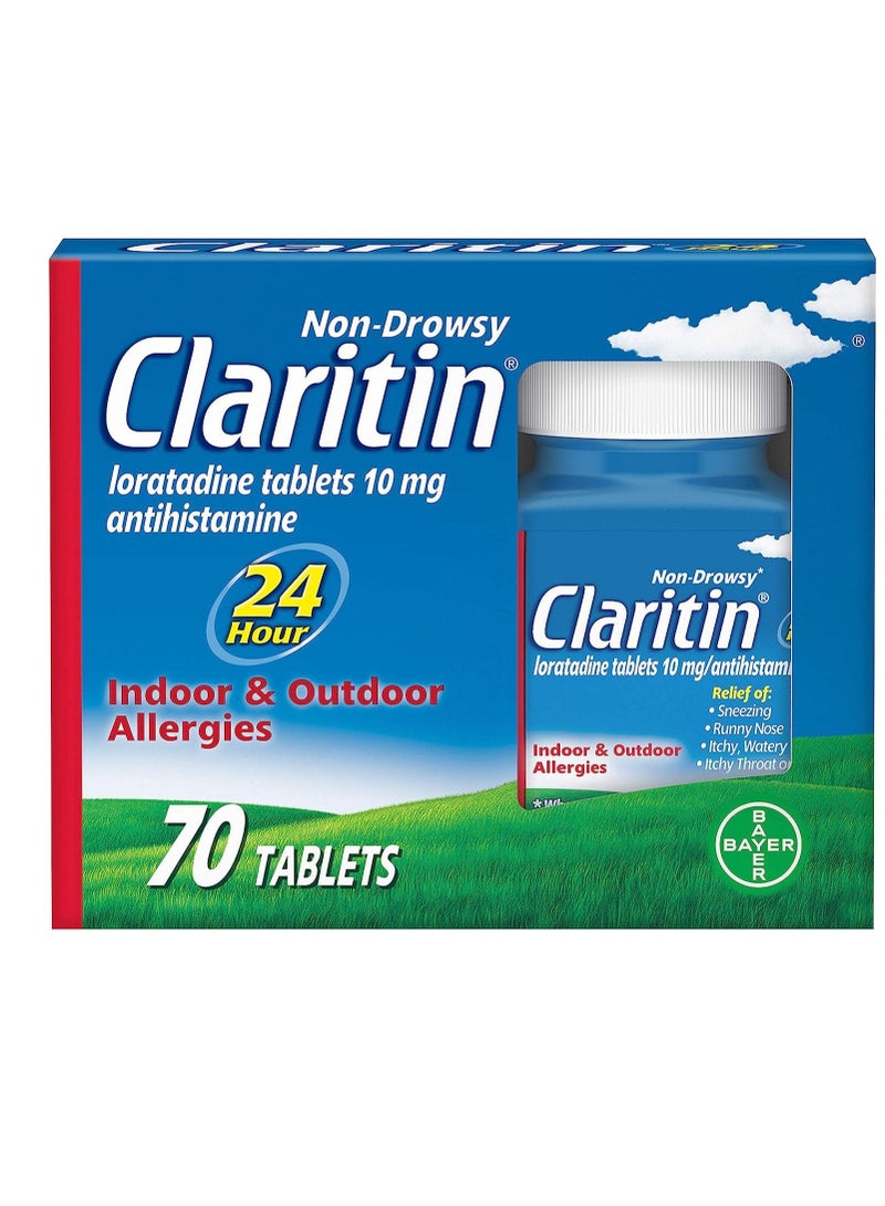 Claritin Allergy Medicine Non Drowsy Prescription Strength Allergy Relief Loratadine Antihistamine Tablets 70 Count 
