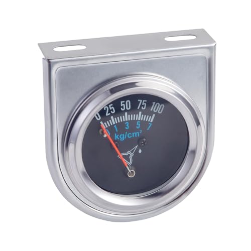 YullSorom 7-153 Oil Pressure Gauge Kit Universal Fit with Plastic Tube and Threaded Parts, Chrome,Black - Image 3