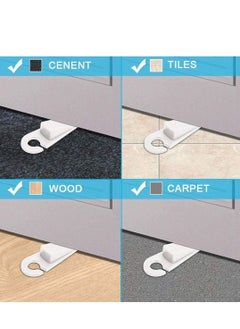 Y&D Door Stopper, Rubber Hook Type Stop Works on All Floor Surfaces, Control The Size of Gaps and Prevent Lock-Outs,1 Inch Thick, 2 Pack (White)  - Image 3