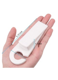 Y&D Door Stopper, Rubber Hook Type Stop Works on All Floor Surfaces, Control The Size of Gaps and Prevent Lock-Outs,1 Inch Thick, 2 Pack (White)  - Image 4