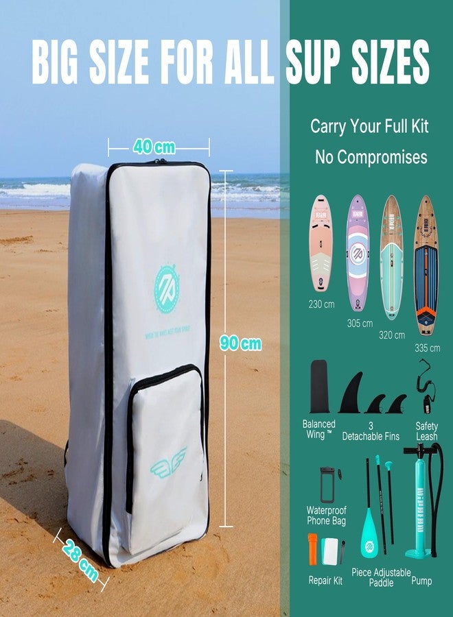 niphean Paddle Board Backpack with Wider Shoulder Straps, 100L Extra-Large Capacity Inflatable Paddle Board Bag, Paddleboard Bag with Ergonomic Support for Comfortable Carrying - Image 3