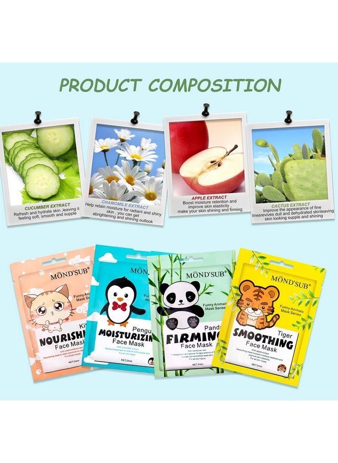 Mond'sub MOND'SUB Animal Spa Beauty Mask, Character Masks Sheet-(Pack of 5) Panda Firming Nourishing Moisturizing Effects For All Skin Types- Birthday Party Gift for her, Girls Night, Spa Night, Beauty Gift  - Image 5