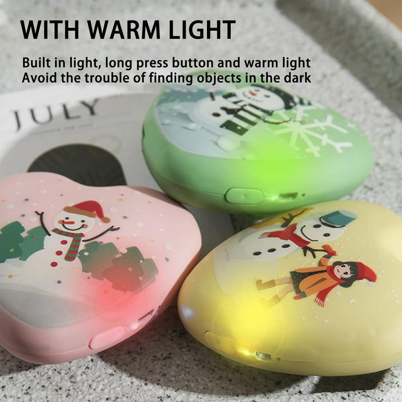 woobles Christmas Hand Warmer Rechargeable, Electric Hand Warmer 3000mAh Pocket Hand Heater Reusable, Fast Heating Electric Portable Hand Heater Constant Temperature 52° for Women Man Child (Green) - Image 5