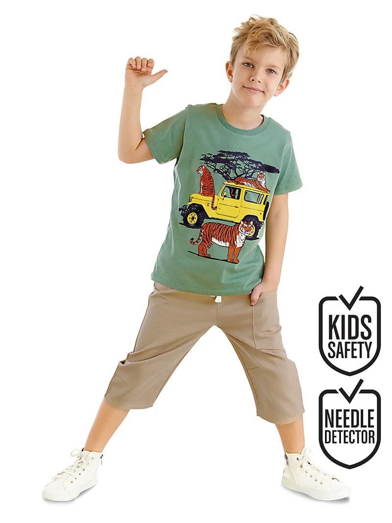 MSHB&G Safari Boy T-shirt&Twill Capri Pants Set