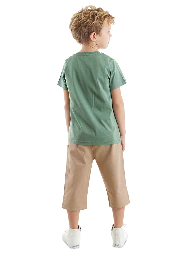 MSHB&G Safari Boy T-shirt&Twill Capri Pants Set
