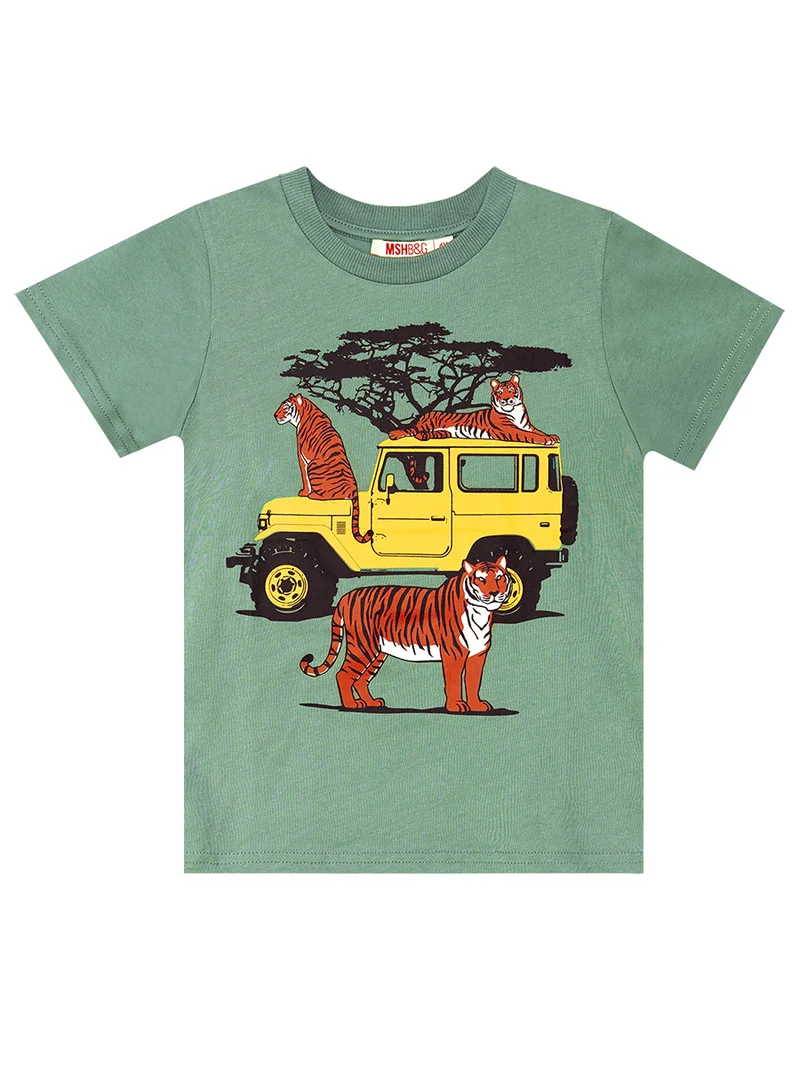 MSHB&G Safari Boy T-shirt&Twill Capri Pants Set