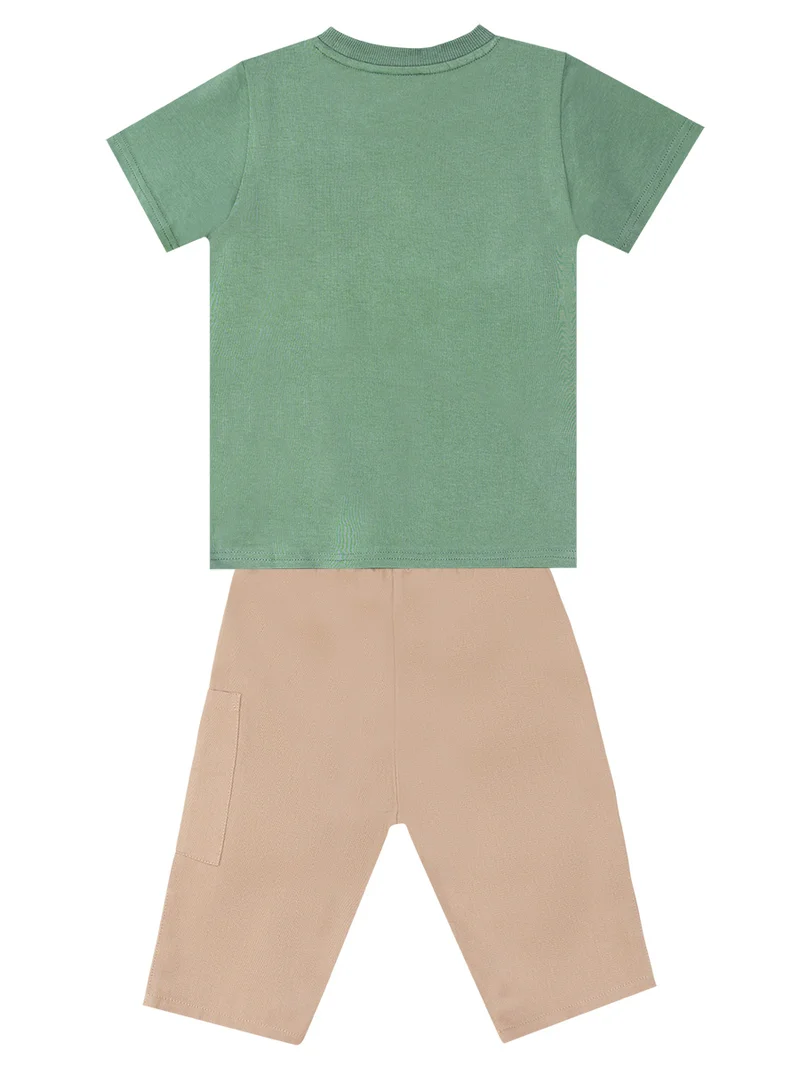 MSHB&G Safari Boy T-shirt&Twill Capri Pants Set