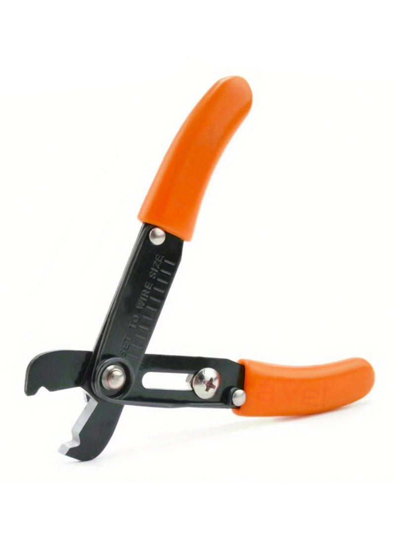 Master Tools Professional Wire Stripper Pliers with Spring-Loaded Design, Orange and Black Handle - Image 1