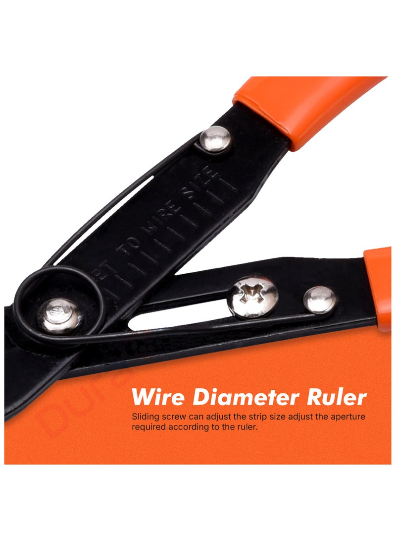 Master Tools Professional Wire Stripper Pliers with Spring-Loaded Design, Orange and Black Handle - Image 5