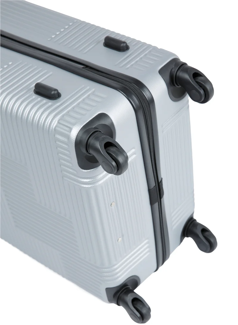 SENATOR Hard Shell Travel Bags Trolley Luggage Set of 3 Piece Suitcase for Unisex ABS Lightweight with 4 Spinner Wheels KH110 Silver