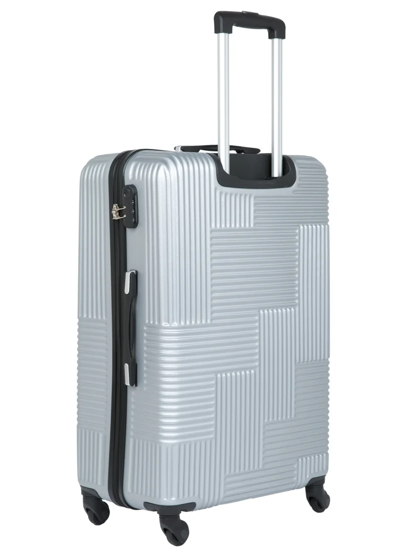SENATOR Hard Shell Travel Bags Trolley Luggage Set of 3 Piece Suitcase for Unisex ABS Lightweight with 4 Spinner Wheels KH110 Silver
