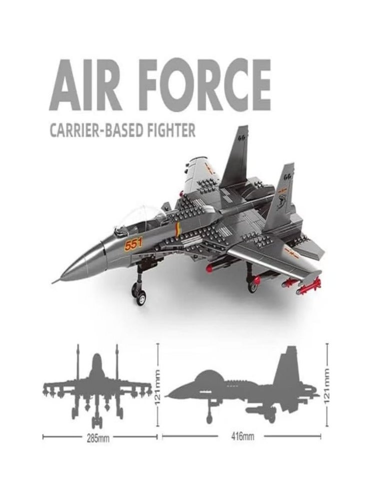 Air Force F-15 Airplane Building Blocks Toy (272 Pieces), 3D Army Airplane Model