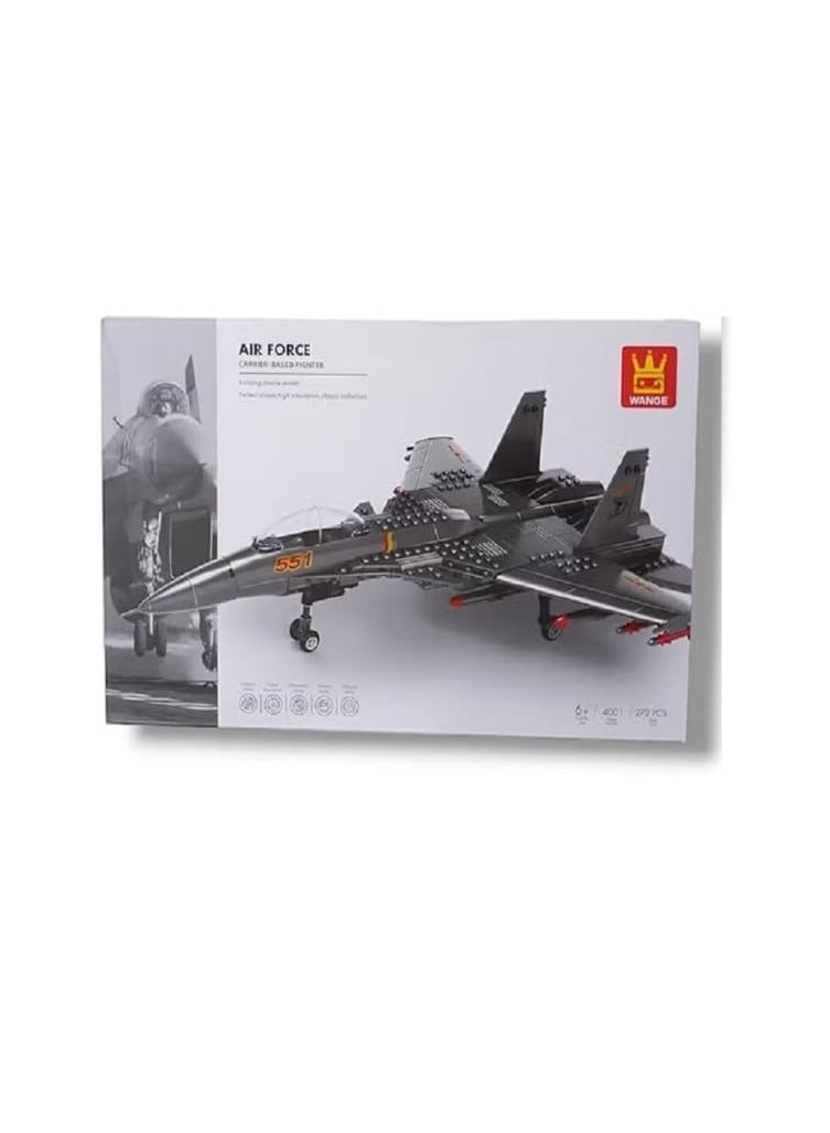 Air Force F-15 Airplane Building Blocks Toy (272 Pieces), 3D Army Airplane Model