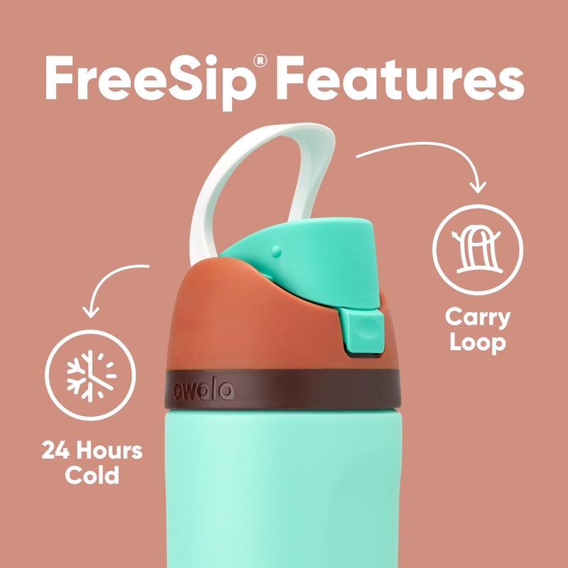 Owala Owala Kids FreeSip Insulated Stainless Steel Water Bottle with Straw for Sports  Travel  and School BPA-Free Sports Water Bottle  16 oz  Mint Chocolate  - Image 4