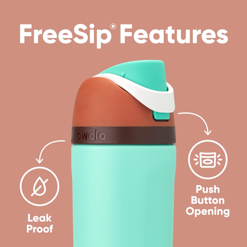 Owala Owala Kids FreeSip Insulated Stainless Steel Water Bottle with Straw for Sports  Travel  and School BPA-Free Sports Water Bottle  16 oz  Mint Chocolate  - Image 3