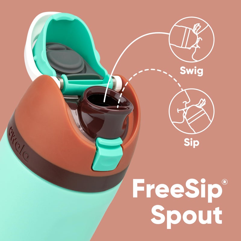 Owala Owala Kids FreeSip Insulated Stainless Steel Water Bottle with Straw for Sports  Travel  and School BPA-Free Sports Water Bottle  16 oz  Mint Chocolate  - Image 2