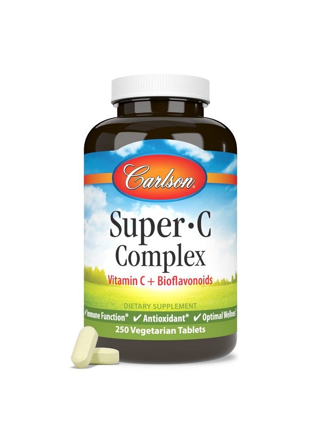 Carlson - Super-C Complex, Vitamin C + Bioflavonoids, Immune Function & Optimal Wellness, Antioxidant, 250 Vegetarian Tablets - Image 5