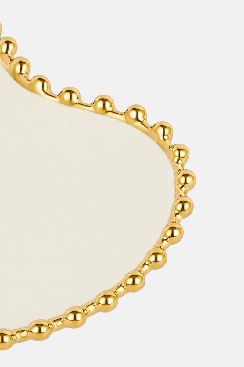 Bombay Beaded Edge Heart Shaped Plate, White - Image 3