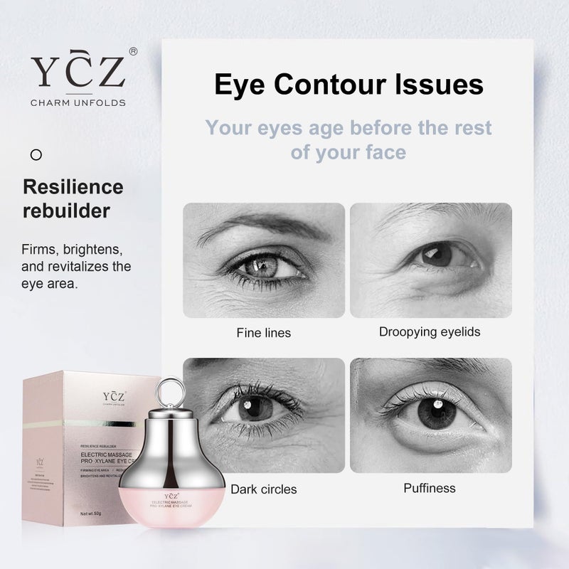 Ycz Electric Massage Eye Cream, 2-In-1 Firming Eye Moisturizer for Under Eye Care, Targets Dark Circles and Fine Lines, Deep Hydration Soothes Eye Fatigue, Suitable Lightweight Texture for Daily Use - Image 3