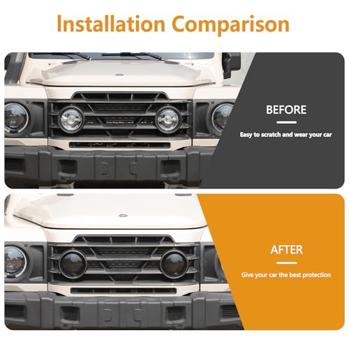 Bekantogy 2PCS Front Fog Light Cover Compatible with INEOS Grenadier 20222025 Smoked Black Front Fog Light Cover Protective Frame Cover Exterior Accessories - Image 3