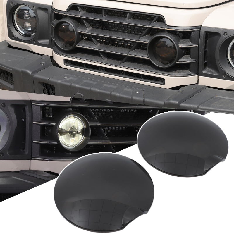 Bekantogy 2PCS Front Fog Light Cover Compatible with INEOS Grenadier 20222025 Smoked Black Front Fog Light Cover Protective Frame Cover Exterior Accessories - Image 2