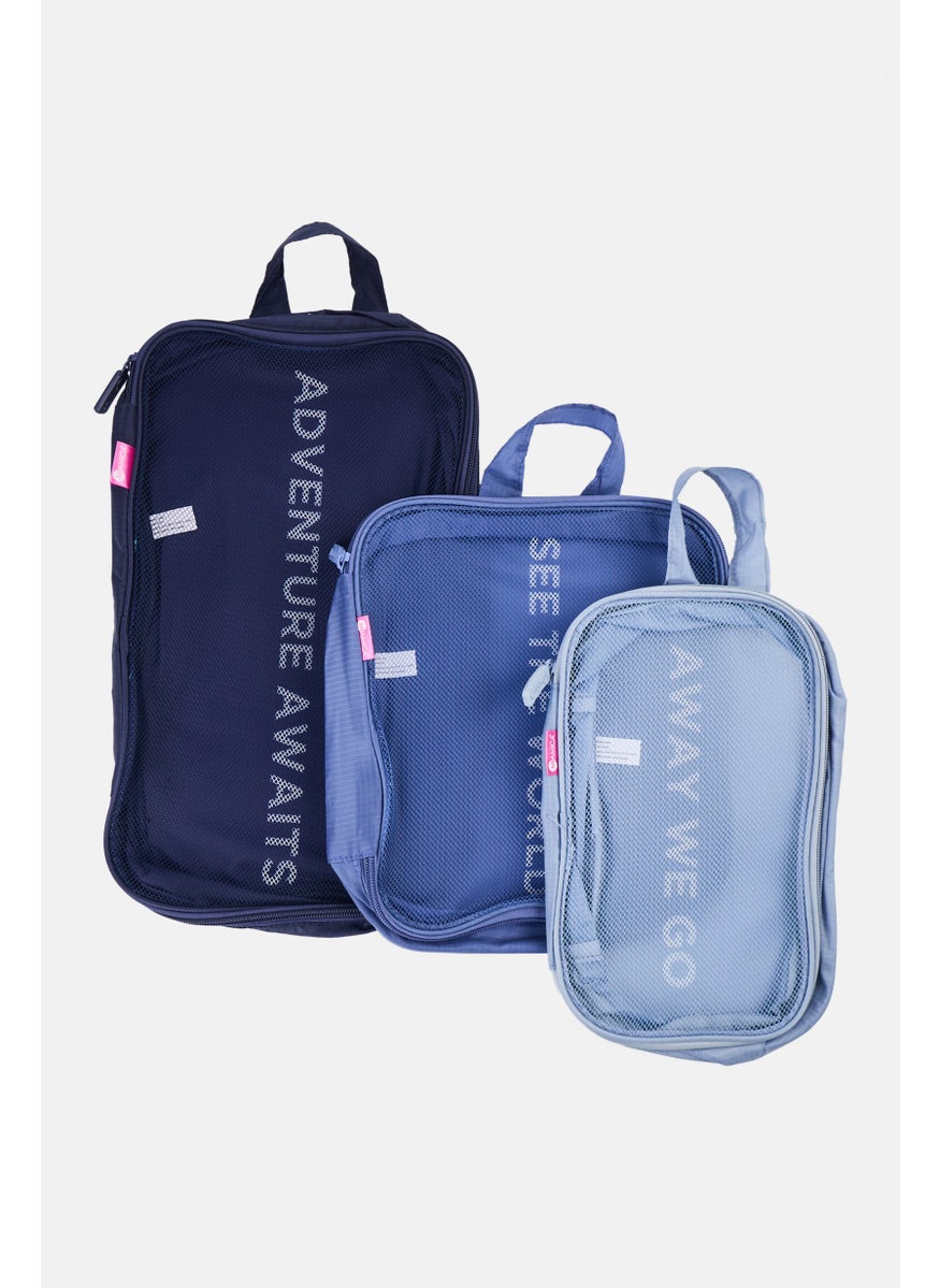 Miamica - 3 Pcs Packing Cubes, Navy Combo - Image 1