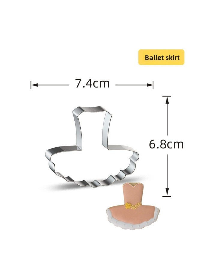 Jinjia Hardware Biscuit Mold Ballet Dress Princess Dress Baking Cake Mold Cookie Rice Bread Cutting Mold-Color:Ballet Skirt - Image 1