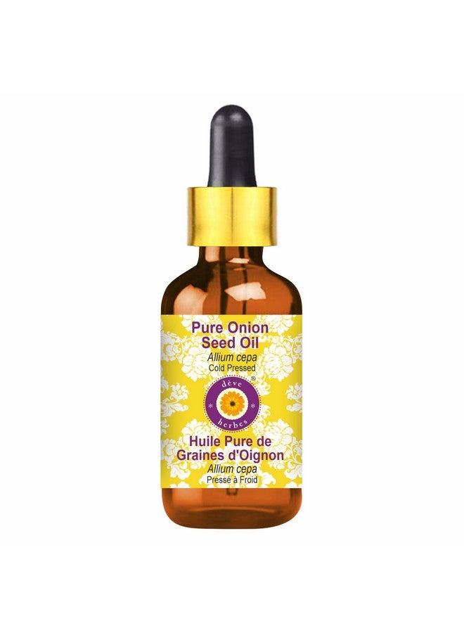 Deve Herbes Pure Onion Seed Oil (Allium cepa) with Glass Dropper | Cold Pressed | Natural | Undiluted | For Diluting Essential Oils | For Hair, Skin & Massage | Men & Women | 30ml - Image 1