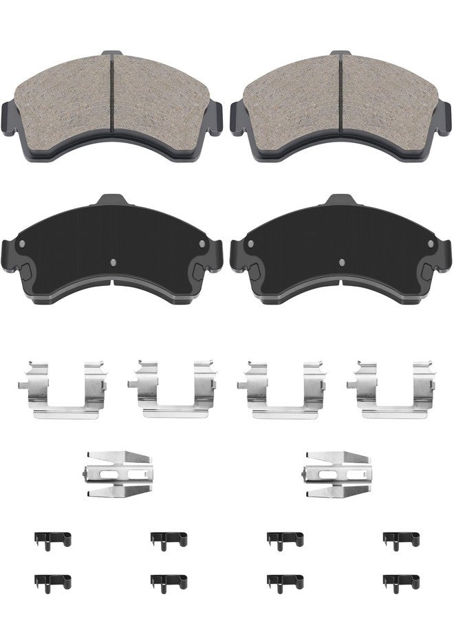 HYFTJYZ Front Brake Pads Compatible with 2002-2005 Chevy Trailblazer GMC Envoy 2003 2004 Ceramic Brake Pads w/Hardware Replacement(HZ882) - Image 1