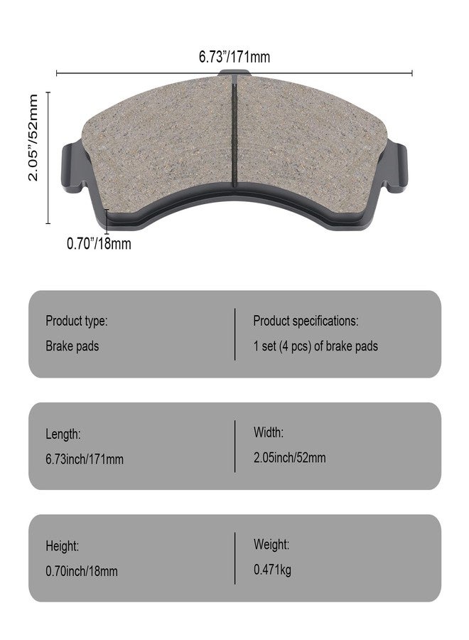 HYFTJYZ Front Brake Pads Compatible with 2002-2005 Chevy Trailblazer GMC Envoy 2003 2004 Ceramic Brake Pads w/Hardware Replacement(HZ882) - Image 4