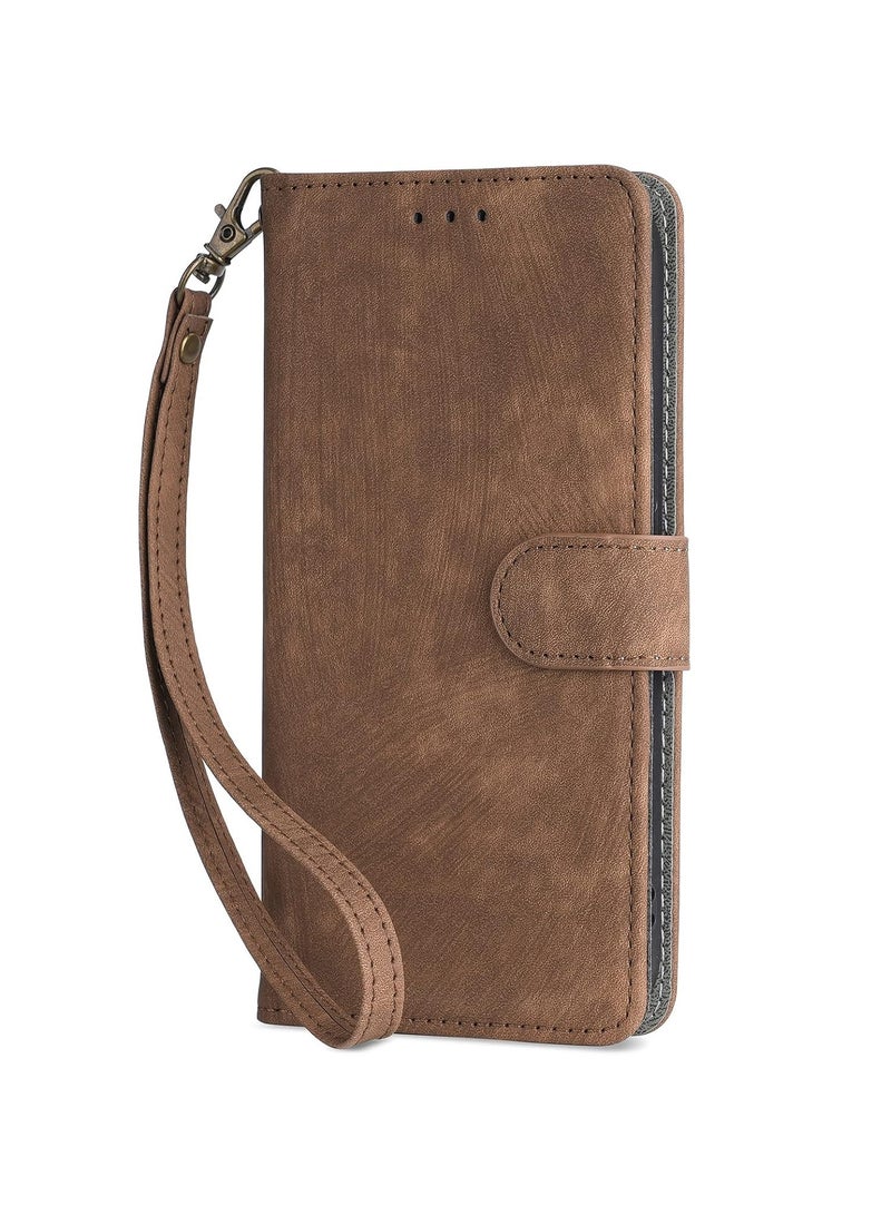 For Vivo V60 Flip Cover with Detachable Lanyard, PU Leather Full Body Protection Shockproof Flip Mobile Phone Case, RFID Anti-theft Brush Folio Wallet Case - Image 4