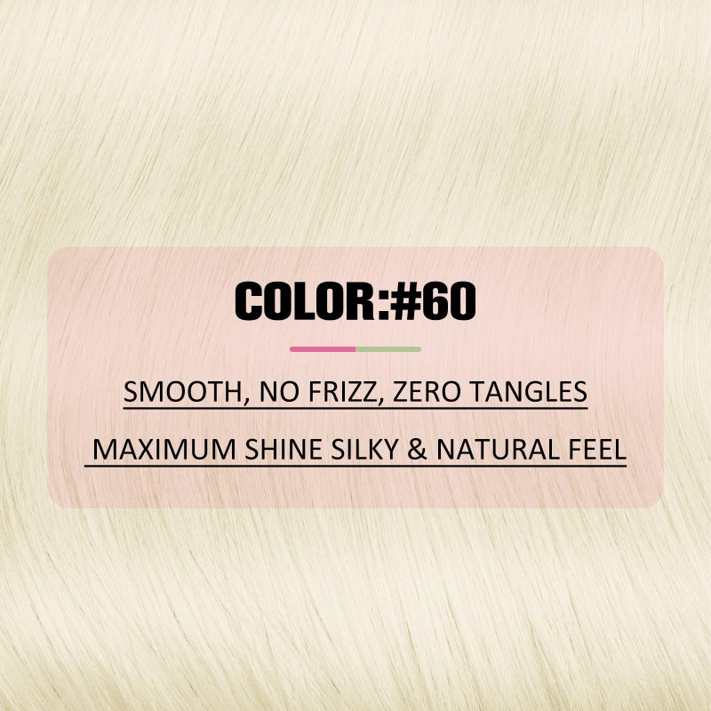 YoungSee Platinum Blonde Tape in Hair Extensions Real Human Hair 22In Platinum Blonde Tape in Hair Extensions 20pcs Invisible Tape-in Extension Long Tapes in Hair Extension Human Hair Straight 50g - Image 4