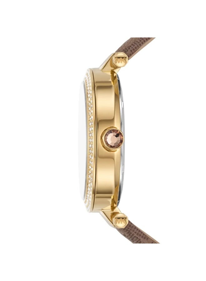 Michael Kors Women Michael Kors Parker Women’s Analog Quartz Watch with Gold Dial & Brown Strap – MK2973 - Image 4