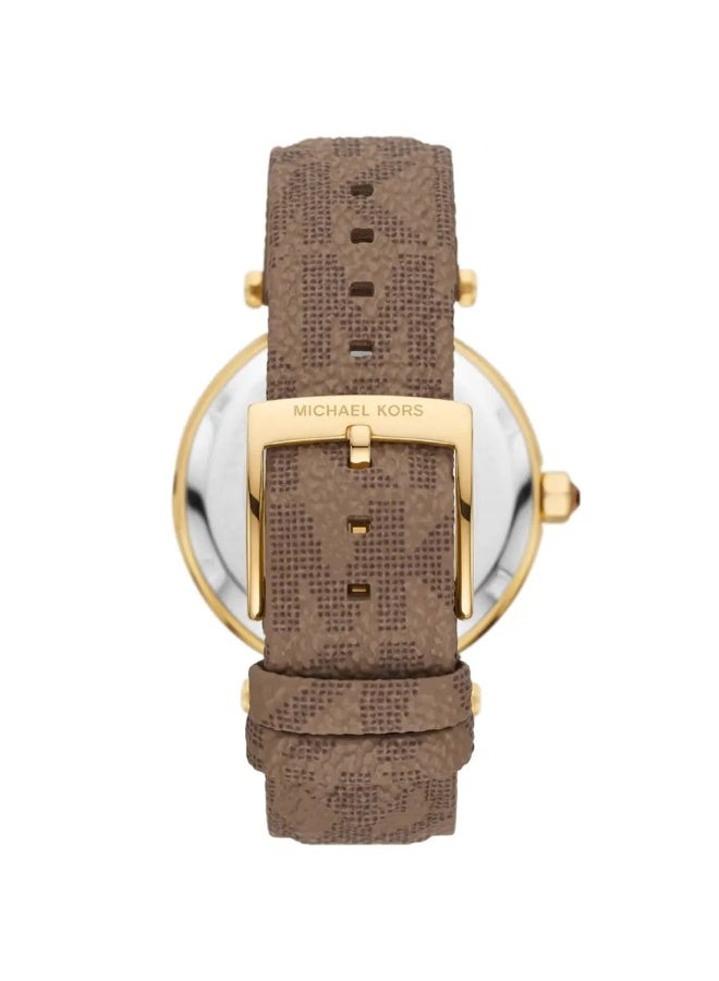 Michael Kors Women Michael Kors Parker Women’s Analog Quartz Watch with Gold Dial & Brown Strap – MK2973 - Image 3