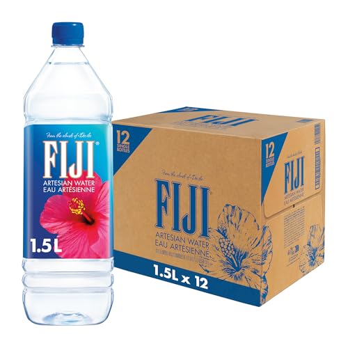 FIJI Natural Artesian Bottled Water 1.5 Liters / 50.7 Fl Ounce (Pack of 12) - 100% Natural Electrolytes - Image 1