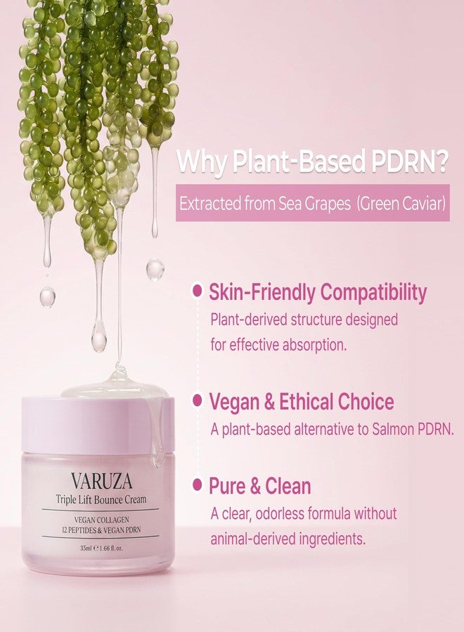varuza Triple Lift Bounce Cream 55ml Vegan Collagen 12 Peptides Vegan PDRN 2ea - Image 5