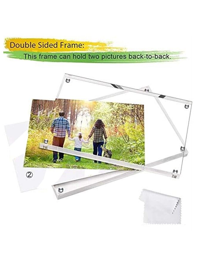 Acrylic Picture Frames, Clear Frameless Inches Photo Frames with Magnetic, Double Sided Transparent Desktop Frame(Size: 4''*6'' / 5''*7'') (Size : 4 * 6)  - Image 3