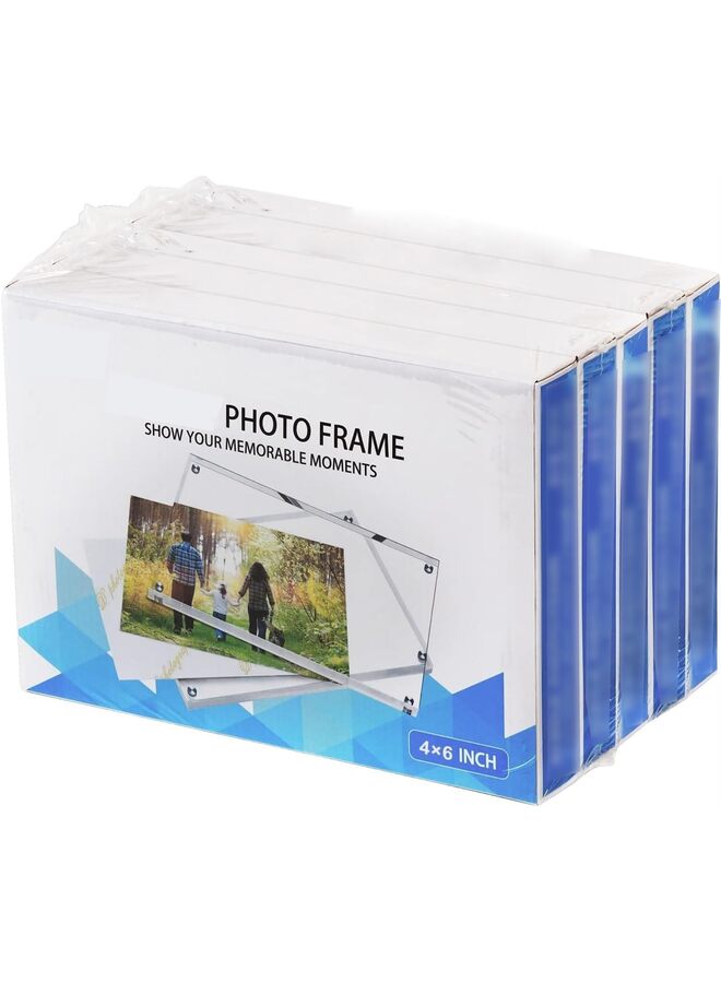 Acrylic Picture Frames, Clear Frameless Inches Photo Frames with Magnetic, Double Sided Transparent Desktop Frame(Size: 4''*6'' / 5''*7'') (Size : 4 * 6)  - Image 2
