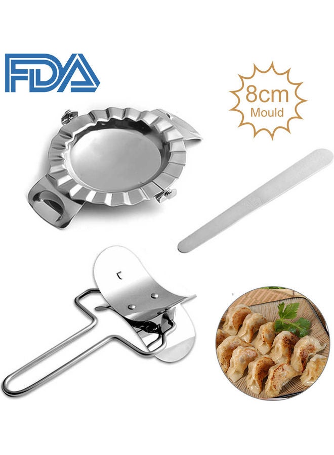 NIBEMINENT 3-Piece Stainless Steel Dumpling Maker Silver & Black 16.0 x 9.5 4.5cm - Image 1