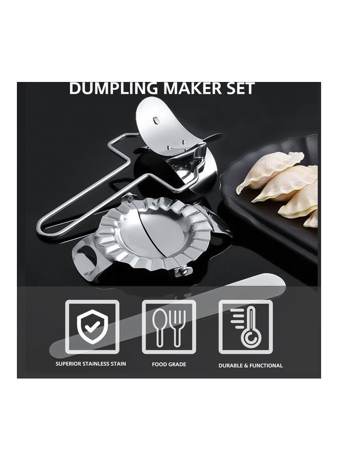 NIBEMINENT 3-Piece Stainless Steel Dumpling Maker Silver & Black 16.0 x 9.5 4.5cm - Image 2