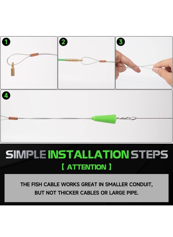 قضبان متوهجة من كابلات الأسلاك الكهربائية المصنوعة من الألياف الزجاجية مقاس 17 بوصة، ومجموعة قضبان كهربائية مزودة بـ 6 ملحقات مختلفة و10 أدوات سحب أسلاك بشريط لاصق - Image 4