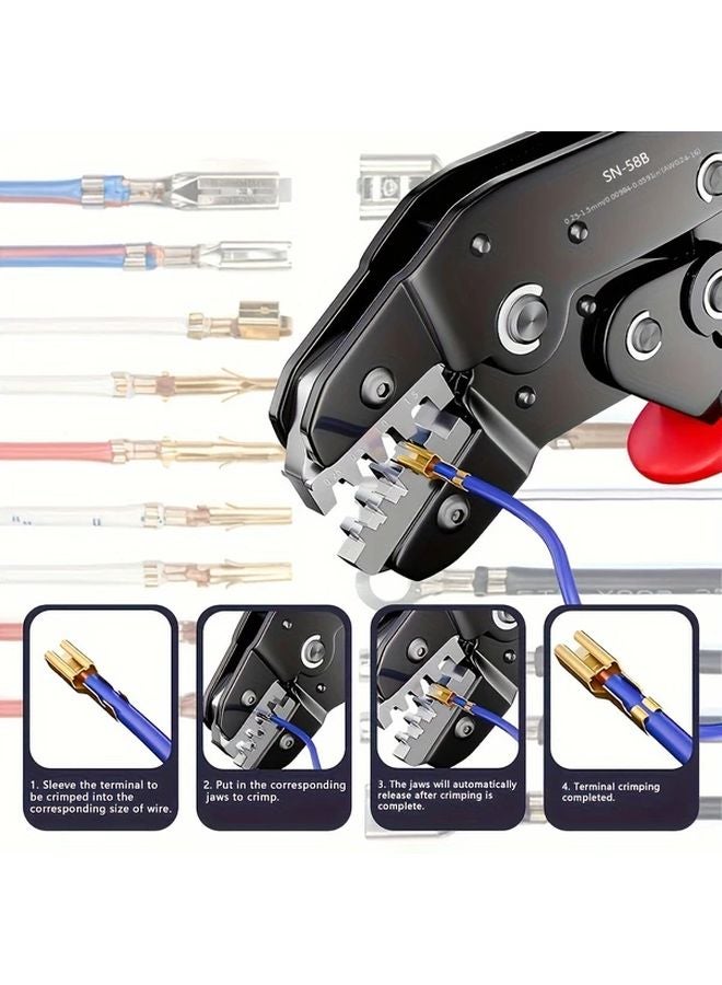 كماشة احترافية لربط الأسلاك بمشبك AWG 23-16 أداة كبس يدوية - Image 5