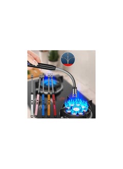 Candle lighter USB rechargeable with battery and display-Multicolored