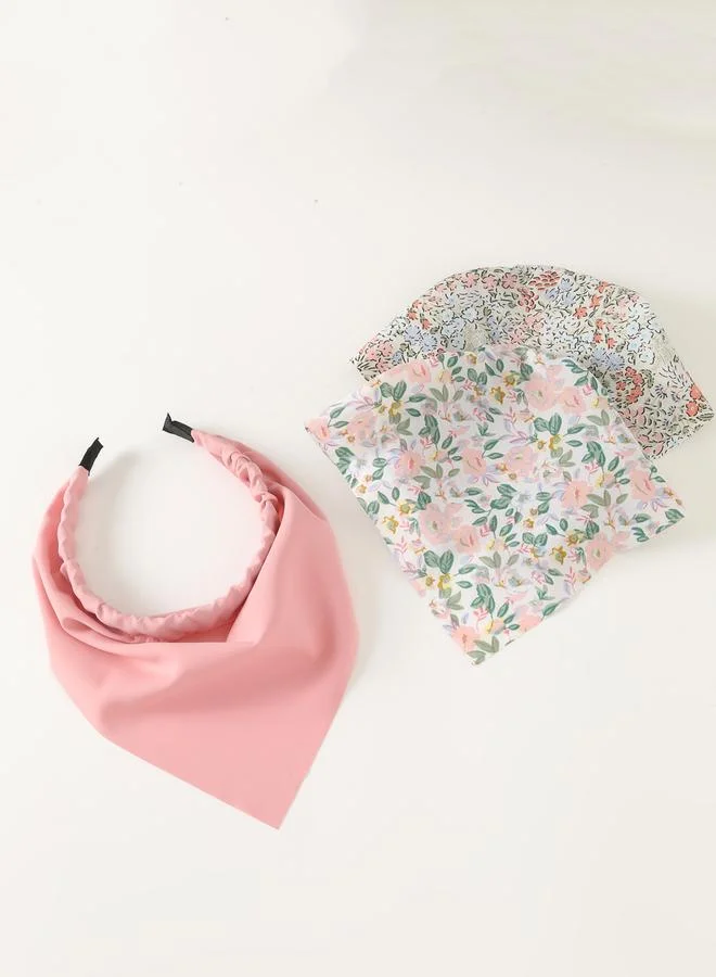 تايك تو طقم عصابات رأس بطبعة أزهار 3 قطع