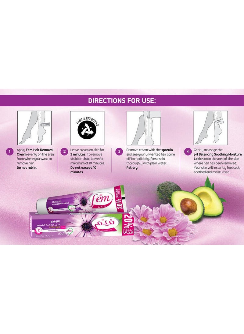 fem Fem Blossom Hair Removal Cream Skin Care Lotion Normal Skin - 108 Gm - Image 4