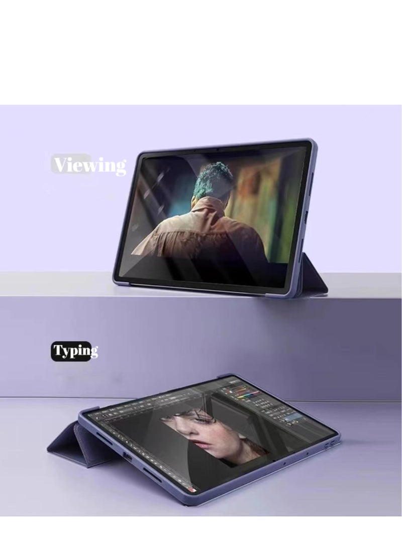 Tablet Cover Case Compatible with Huawei Matepad 11.5s" 2024 Tri-Fold Slim Case Shockproof Honeycomb TPU Case Auto Wake/Sleep Cover (Purple) - Image 5