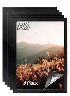 Excefore A3 Magnetic Display Frame, Self Adhesive Paper Holder, for Ad Display, Storage Photos, Notices, Documents Photo Frame Alternatives (5Pack, Black)  - Image 1