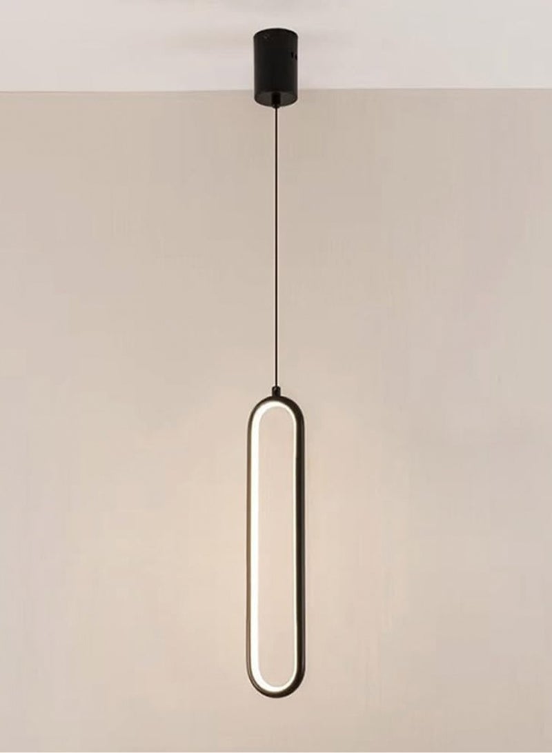 LOOPITYS Ceiling pendant lights, U-shaped creative pendant lights, brushed brass and silicone lighting fixtures, Nordic minimalist pendant lights, suitable for bedrooms, corridors, and restaurants, adjustable (color: black, 5000K cool light) - Image 1