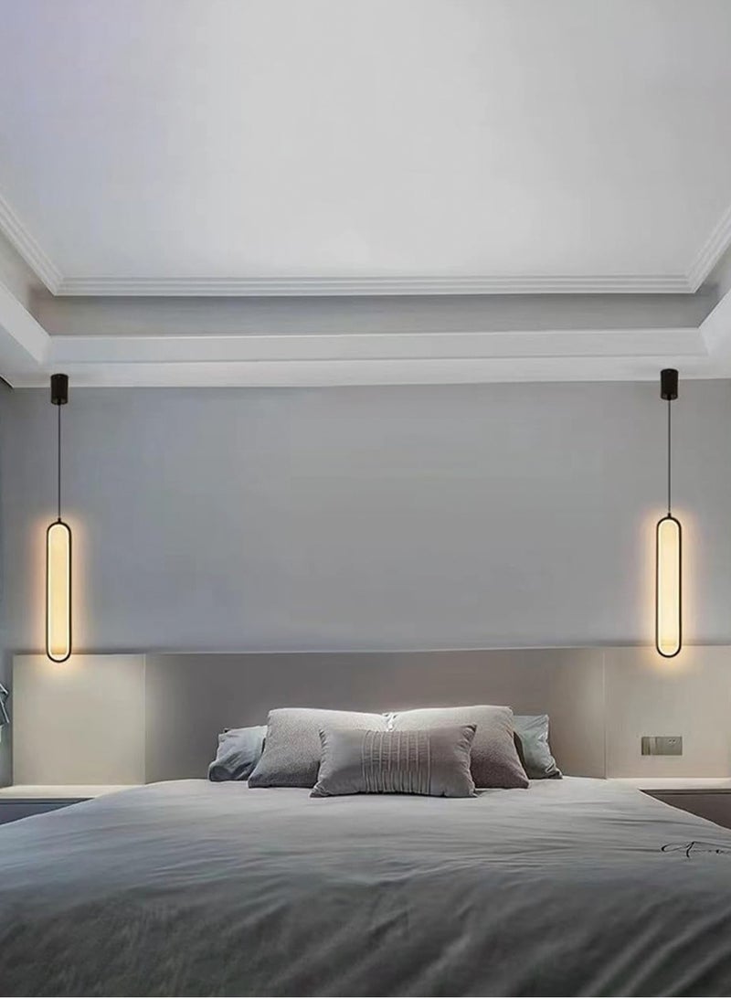 LOOPITYS Ceiling pendant lights, U-shaped creative pendant lights, brushed brass and silicone lighting fixtures, Nordic minimalist pendant lights, suitable for bedrooms, corridors, and restaurants, adjustable (color: black, 5000K cool light) - Image 2