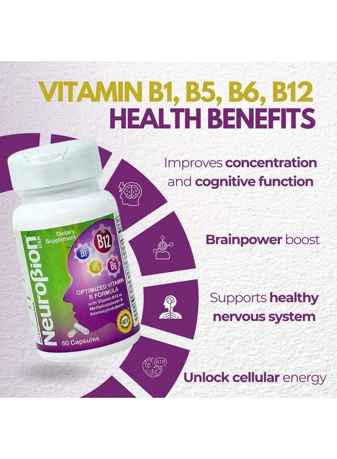 Neurobion Optimized Classic Formula B12 Methylcobalamin Dietary Supplement 50 Capsules - Image 2